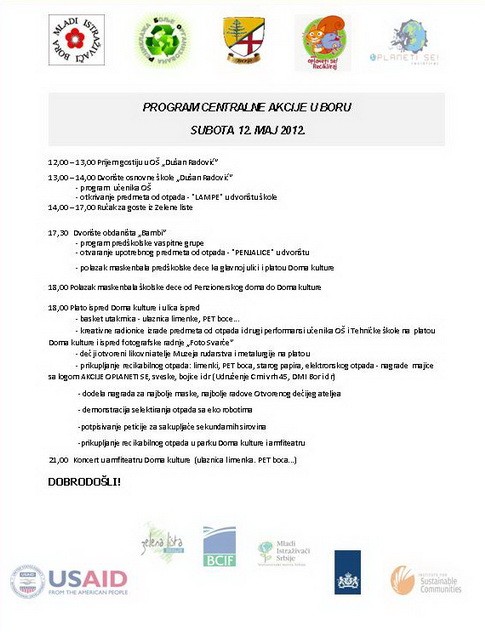 Program centralne akcije OPLANETI SE. RECIKLIRAJ-CENTRALNA AKCIJA