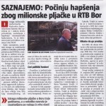 Informer: Počinju hapšenja zbog milionske pljačke u RTB Bor