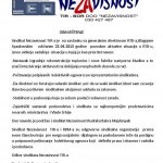 Obavestenje Nezavisnost TIR 1