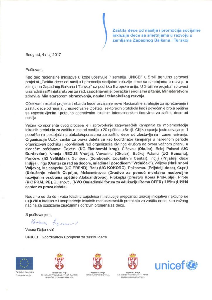 Bor u Projketu "Zaštita dece od nasilja"