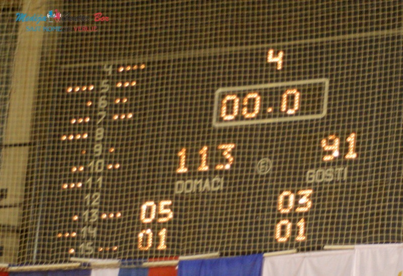 KK BOR RTB : 113 poena za petu pobedu
