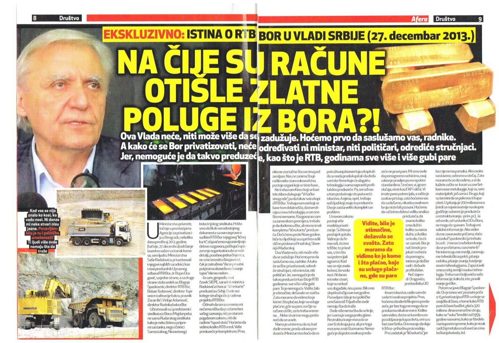 Drugi pišu: "Afera", najnoviji broj - Istina o RTB Bor u Vladi Srbije 