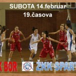 Najava košarka: Prva ženska liga Srbije 19.kolo: ŽKK BOR - ŽKK Spartak - Subota u 19 časova