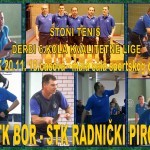 Stoni Tenis: Derbi BOR - Radnički Pirot u petak u 18 časova